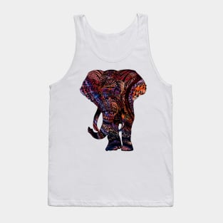 Intricate Asian Elephant Colorful Illustration Tank Top